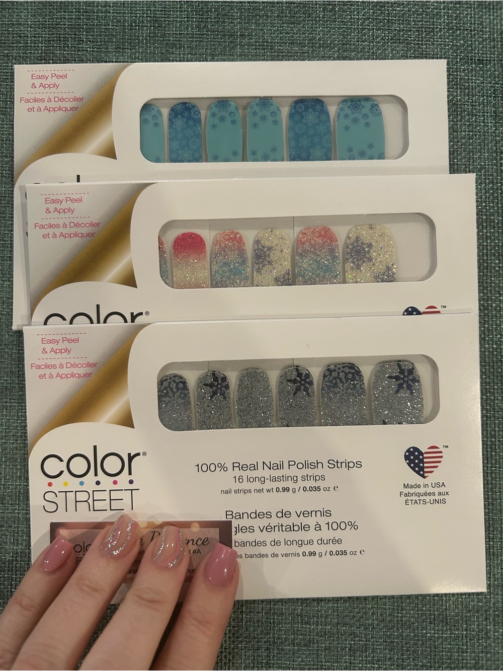 Color Street Winter Snowflake Nail Polish Strips Lot 3 NEW Retired
